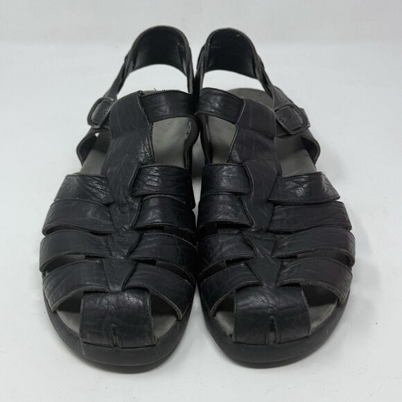 Mephisto Sam Fisherman Sandals Mens 11 EU 45 Black Leather Casual Comfort - Picture 5 of 15
